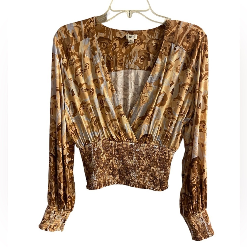 Anthropologie Valentina Floral Smocked Top Blouse Medium - Picture 4 of 9